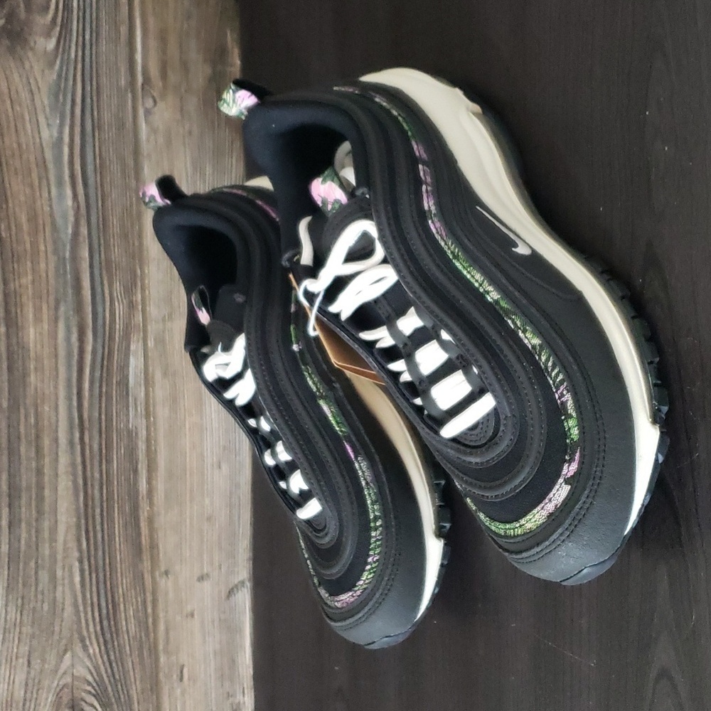 New Nike Air Max 97 Womens‎ Sneakers Size 8.5 Black Floral Casual Streetwear - Picture 6 of 9